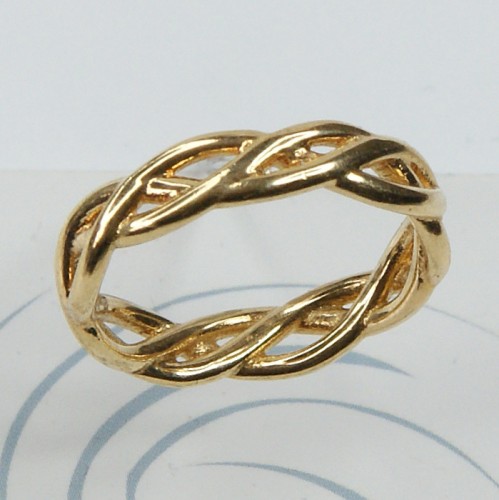 Sterling Silver Yellow Gold Plated Celtic Twist Ring